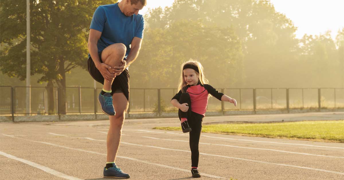 athlete training with kids
